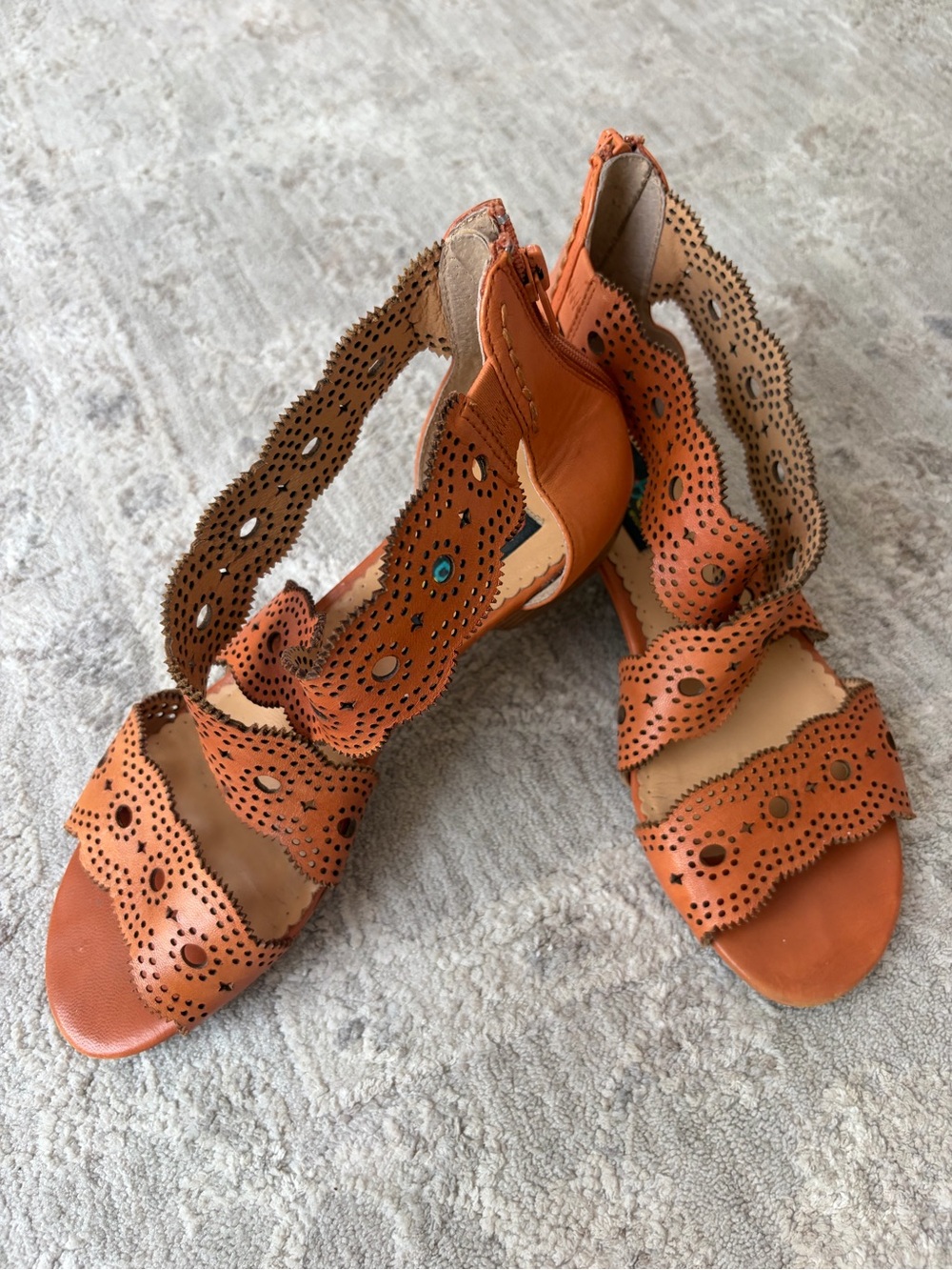 Everybody by BZ Moda Women’s Italian Leather Wedges Open Toe Sandals 37/US 6.5